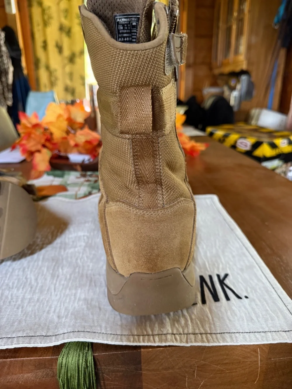 Altama Jungle Assault Boots, side zip, coyote brown, size 12W, safety toe